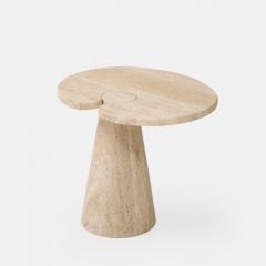 Angelo Mangiarotti Italian Pair of Travertine Side Tables in the Manner of Angelo Mangiarotti - 3497679