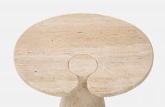 Angelo Mangiarotti Italian Pair of Travertine Side Tables in the Manner of Angelo Mangiarotti - 3497681