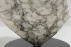 Angelo Mangiarotti Large Mounted Abstract Black and White Marble Sculpture signed Ray G 1983 - 3121132