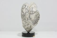 Angelo Mangiarotti Large Mounted Abstract Black and White Marble Sculpture signed Ray G 1983 - 3121135