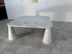 Angelo Mangiarotti Mangiarotti Eros Square Carrara Marble Coffee Table Italy 1970s - 3456486