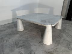 Angelo Mangiarotti Mangiarotti Eros Square Carrara Marble Coffee Table Italy 1970s - 3456487