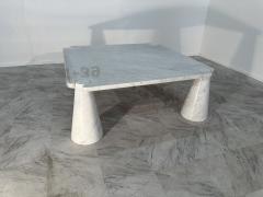 Angelo Mangiarotti Mangiarotti Eros Square Carrara Marble Coffee Table Italy 1970s - 3456488