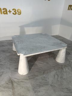 Angelo Mangiarotti Mangiarotti Eros Square Carrara Marble Coffee Table Italy 1970s - 3456492