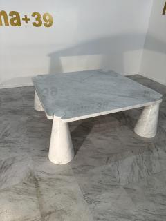 Angelo Mangiarotti Mangiarotti Eros Square Carrara Marble Coffee Table Italy 1970s - 3456494