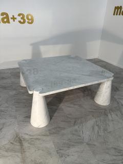 Angelo Mangiarotti Mangiarotti Eros Square Carrara Marble Coffee Table Italy 1970s - 3456495