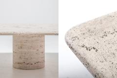 Angelo Mangiarotti Mangiarotti Square Travertine Coffee table for Up Up 1970s - 1006649