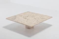 Angelo Mangiarotti Mangiarotti Square Travertine Coffee table for Up Up 1970s - 1006650