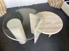 Angelo Mangiarotti Mid Century Modern Travertine Sculpture Gueridon Table Italy 1980s - 2818609