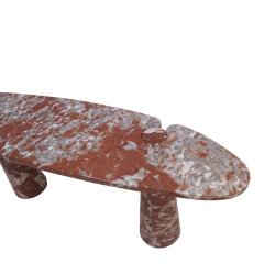 Angelo Mangiarotti Midcentury Angelo Mangiarotti Italian Eros Console Coral Red Marble for Skipper - 3324611