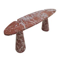 Angelo Mangiarotti Midcentury Angelo Mangiarotti Italian Eros Console Coral Red Marble for Skipper - 3324612