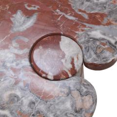 Angelo Mangiarotti Midcentury Angelo Mangiarotti Italian Eros Console Coral Red Marble for Skipper - 3324616