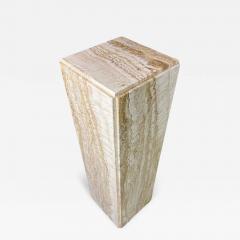 Angelo Mangiarotti Midcentury Beautifully Variegated Travertine 1980s Pedestal - 3012298