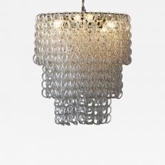 Angelo Mangiarotti Oval Glass Chandelier by Angelo Mangiarotti for Vistosi - 4746531