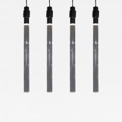 Angelo Mangiarotti Set of Four Angelo Mangiarotti Style Lucite and Metal Pendants - 4731483