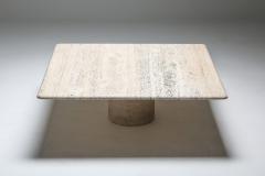 Angelo Mangiarotti Travertine Coffee Table by Angelo Mangiarotti 1970s - 1320461