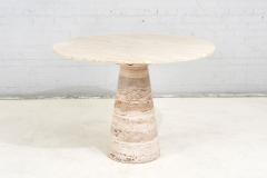 Angelo Mangiarotti Travertine Pedestal Dining Table 1970 - 2751152