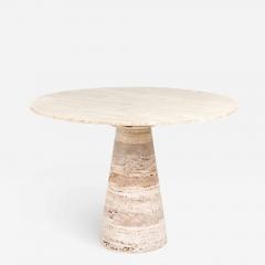 Angelo Mangiarotti Travertine Pedestal Dining Table 1970 - 2758981