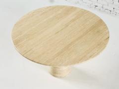 Angelo Mangiarotti Travertine Pedestal Dining Table Italy 1970 - 4314126