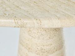Angelo Mangiarotti Travertine Pedestal Dining Table Italy 1970 - 4314131