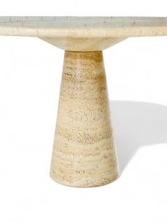 Angelo Mangiarotti Travertine Pedestal Dining Table Italy 1970 - 4314132