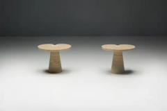 Angelo Mangiarotti Travertine Side Tables by Angelo Mangiarotti Italy 1970s - 3819971