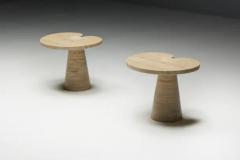 Angelo Mangiarotti Travertine Side Tables by Angelo Mangiarotti Italy 1970s - 3819972