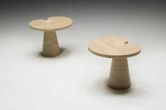 Angelo Mangiarotti Travertine Side Tables by Angelo Mangiarotti Italy 1970s - 3819985