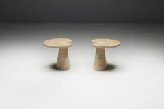 Angelo Mangiarotti Travertine Side Tables by Angelo Mangiarotti Italy 1970s - 3819986