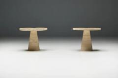 Angelo Mangiarotti Travertine Side Tables by Angelo Mangiarotti Italy 1970s - 3819991