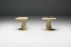 Angelo Mangiarotti Travertine Side Tables by Angelo Mangiarotti Italy 1970s - 3820008