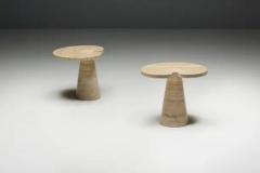 Angelo Mangiarotti Travertine Side Tables by Angelo Mangiarotti Italy 1970s - 3820012