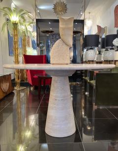 Angelo Mangiarotti Travertine centre table att to Angelo Mangiarotti - 3282694