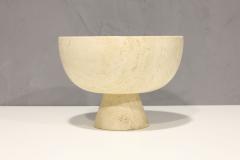 Angelo Mangiarotti Very Large Travertine Footed Bowl 1970s - 2832294