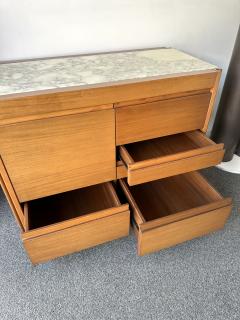 Angelo Mangiarotti Wood and Marble Dry Bar Cart by Angelo Mangiarotti for Molteni Italy 1960s - 3693484