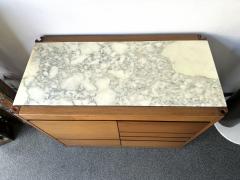 Angelo Mangiarotti Wood and Marble Dry Bar Cart by Angelo Mangiarotti for Molteni Italy 1960s - 3693491