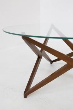Angelo Ostuni Star Shaped Wood and Glass Coffee Table by Angelo Ostuni - 3642326