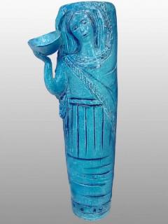 Angelo Ungania Vase sculpture in blue glazed earthenware by Angelo Ungania circa 1940 - 915563