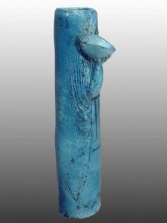 Angelo Ungania Vase sculpture in blue glazed earthenware by Angelo Ungania circa 1940 - 915564