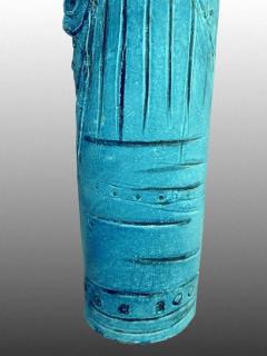 Angelo Ungania Vase sculpture in blue glazed earthenware by Angelo Ungania circa 1940 - 915566