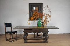 Anglo Dutch 17th Century Oak Draw Leaf Center or Dining Table - 888350