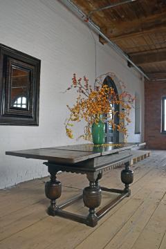 Anglo Dutch 17th Century Oak Draw Leaf Center or Dining Table - 888359