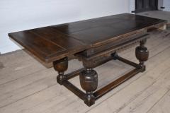 Anglo Dutch 17th Century Oak Draw Leaf Center or Dining Table - 888361