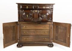 Anglo Dutch Oak Moulded Front Two part Chest - 1363606
