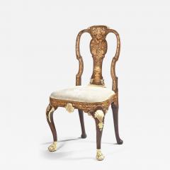 Anglo Dutch marquetry and parcel gilt side chair - 2974251