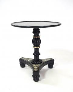 Anglo Indian Bone Inlaid Ebony Petite Occasional Table or Stand - 2900903