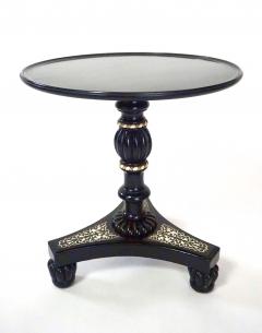 Anglo Indian Bone Inlaid Ebony Petite Occasional Table or Stand - 2900904