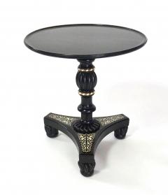 Anglo Indian Bone Inlaid Ebony Petite Occasional Table or Stand - 2900905