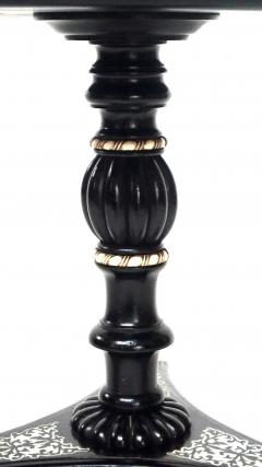 Anglo Indian Bone Inlaid Ebony Petite Occasional Table or Stand - 2900906