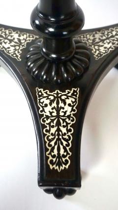 Anglo Indian Bone Inlaid Ebony Petite Occasional Table or Stand - 2900909